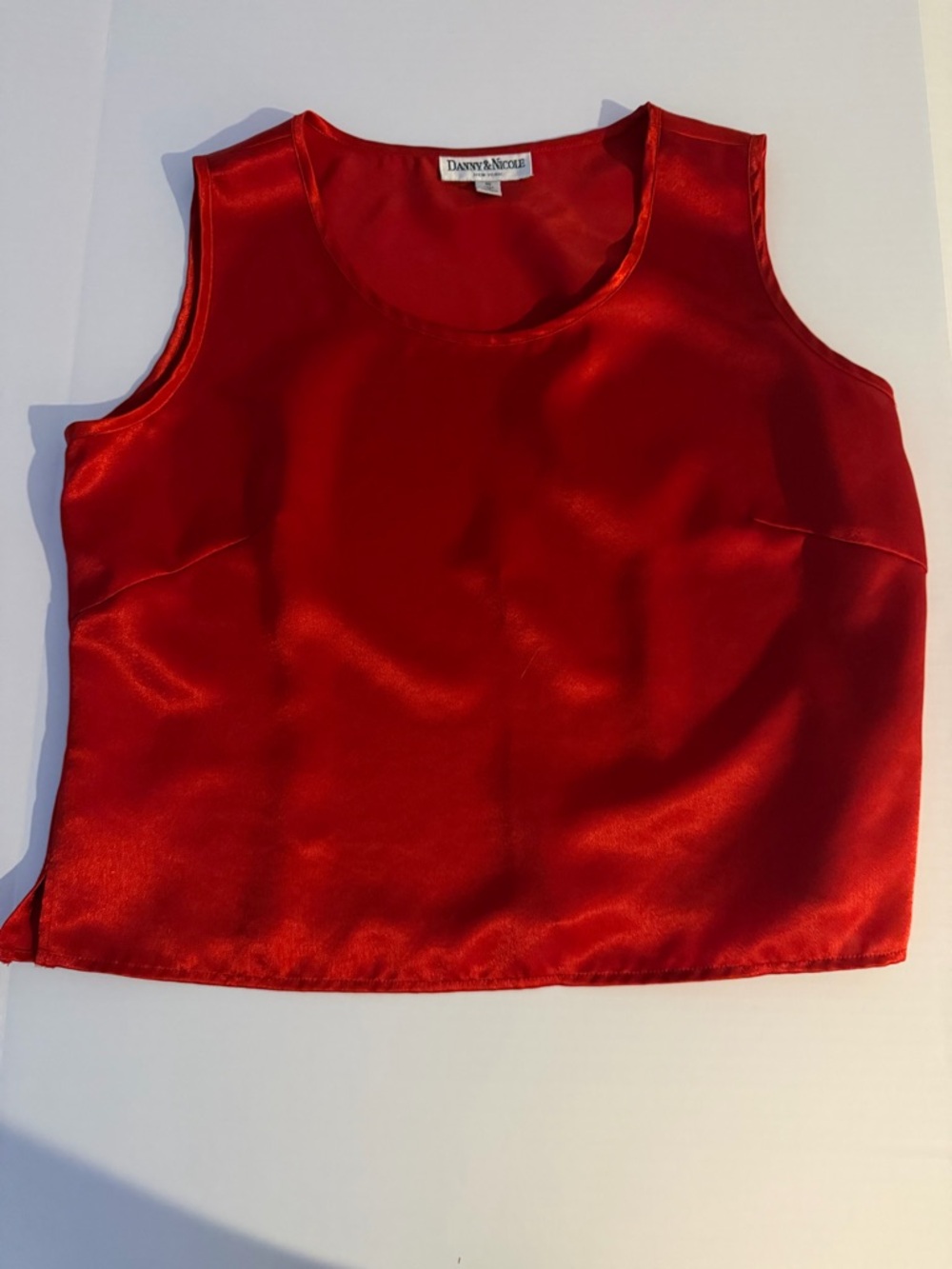 Danny & Nicole Vibrant Red Satin Tank Top